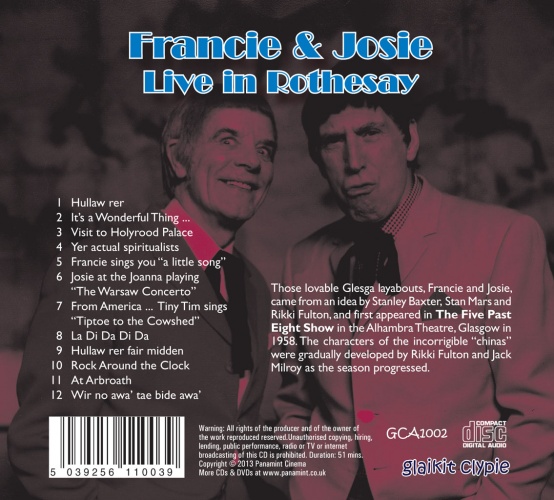 Francie & Josie Live in Rothesay 1970 CD